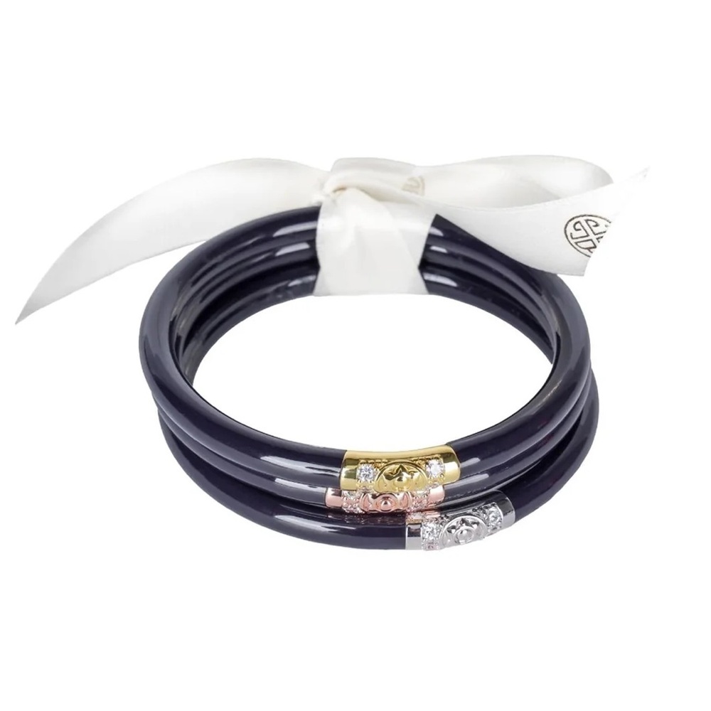 BUDHAGIRL Three Kings All Weather Bangles Navy Medium NWT - Picture 4 of 7